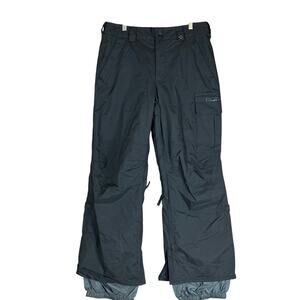 Burton Mens Snow Pants Black Dry Ride Lined Ski Cargo 100% Nylon Small